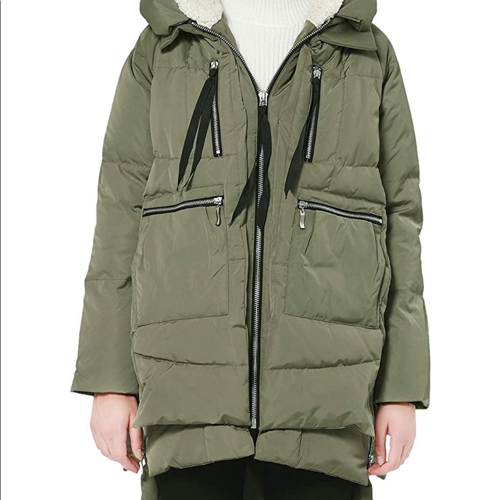7 for all mankind jacket with Sherpa lined hood